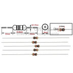 1000pcs 1/8W 1/6W Carbon Film Resistor 5% 0.125W 1K 4.7K 10K 22K 47K 100k 200k 220k 510k 470K 1M Ohm 10 100 200 220 330 470 Ohms