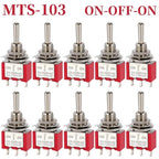 10Pcs Waterproof Cap Miniature Toggle Switch ON-OFF-ON / ON-ON SPDT DPDT MTS-102 MTS-103 MTS-202 MTS-203 Rocker Switch
