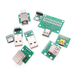 5pcs USB 2.0 Micro Mini A Female/Male USB B to 2.54mm Pin Header PCB Breakout Board Converter Adapter