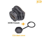 1PC E16 Buckle Waterproof Connector HDMI/USB2.0/USB3.0/RJ45/Type C/MICRO USB Panel Mount DIY Jack with Dust Cover Connector