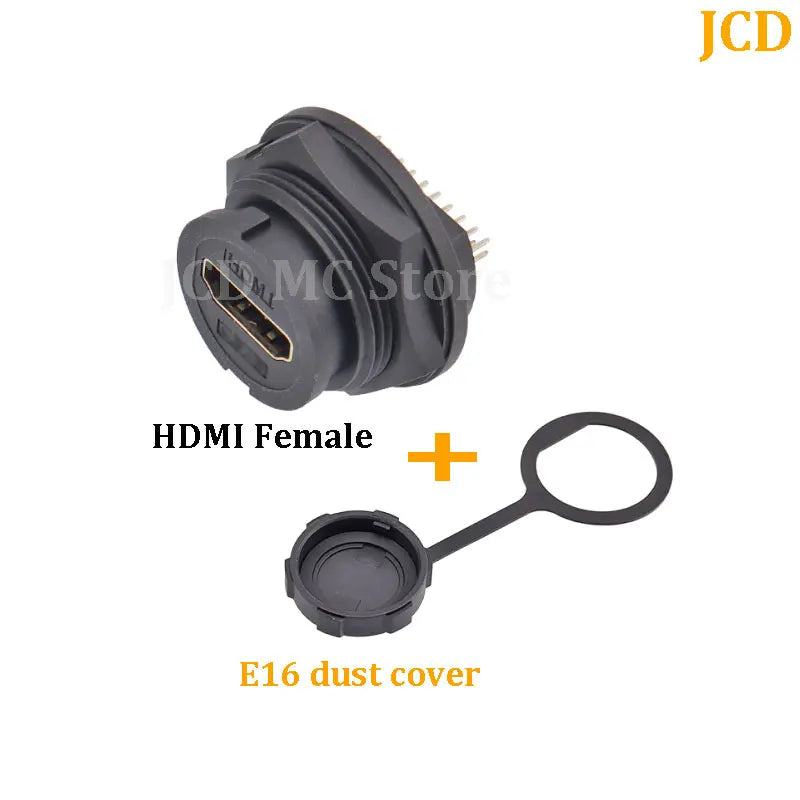 1PC E16 Buckle Waterproof Connector HDMI/USB2.0/USB3.0/RJ45/Type C/MICRO USB Panel Mount DIY Jack with Dust Cover Connector