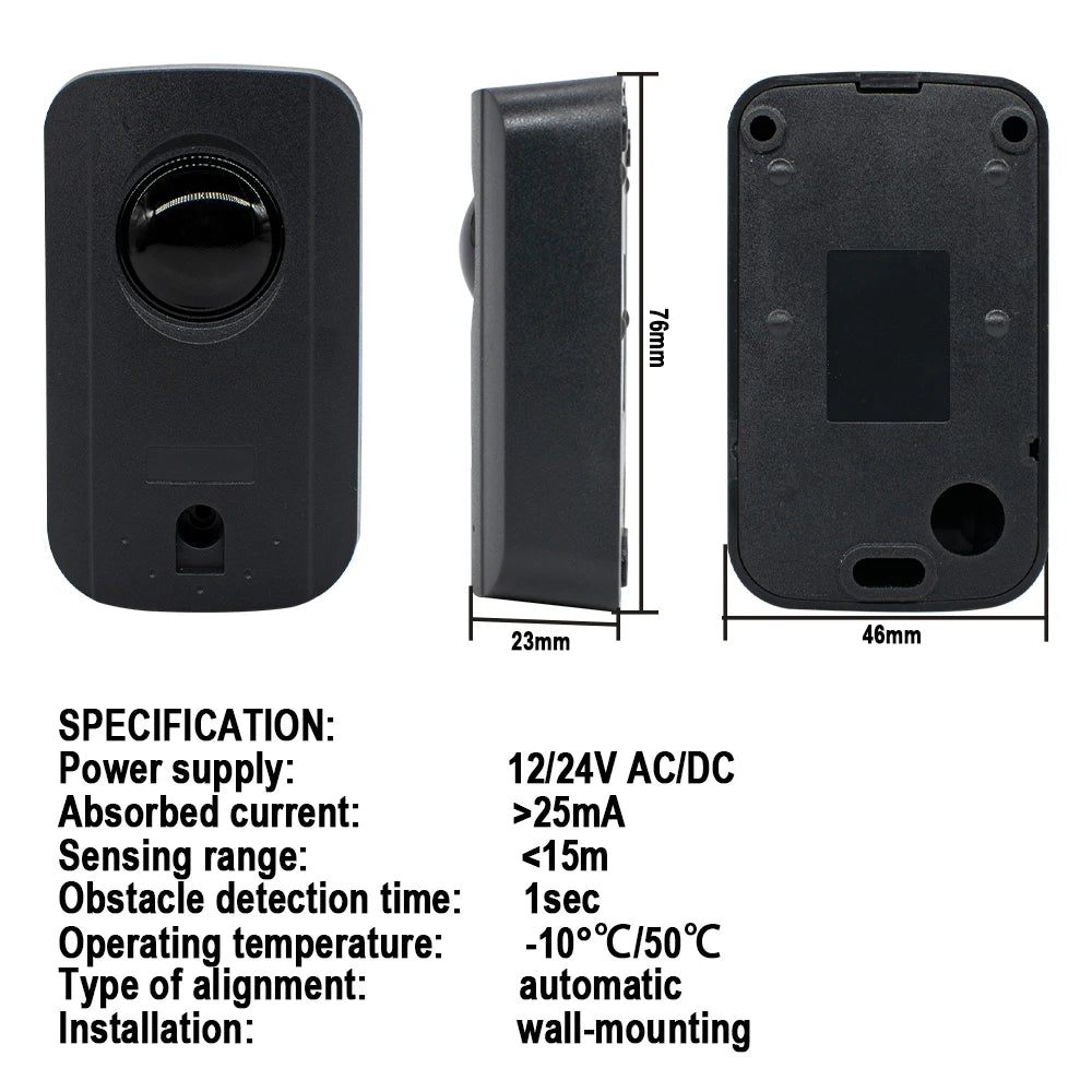 AC DC 12/24V Garage Gate Door Safety Infrared Photocells Automated Gate Safe Infrared Detector Sensor
