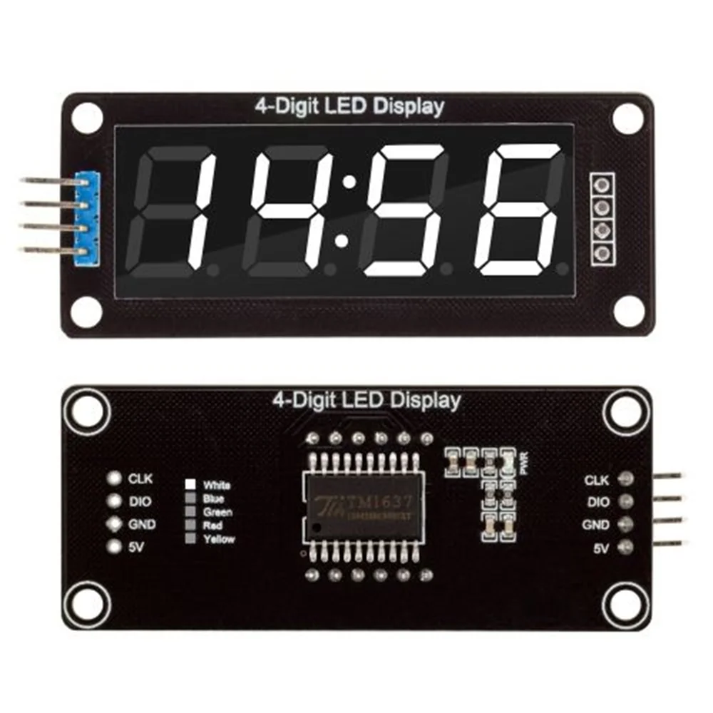 Tm1637 Led Display Module  4 Digit 7 Segment 0.56 Inch Time Clock Indicator For Arduino Module Red Blue Green Yellow  Color