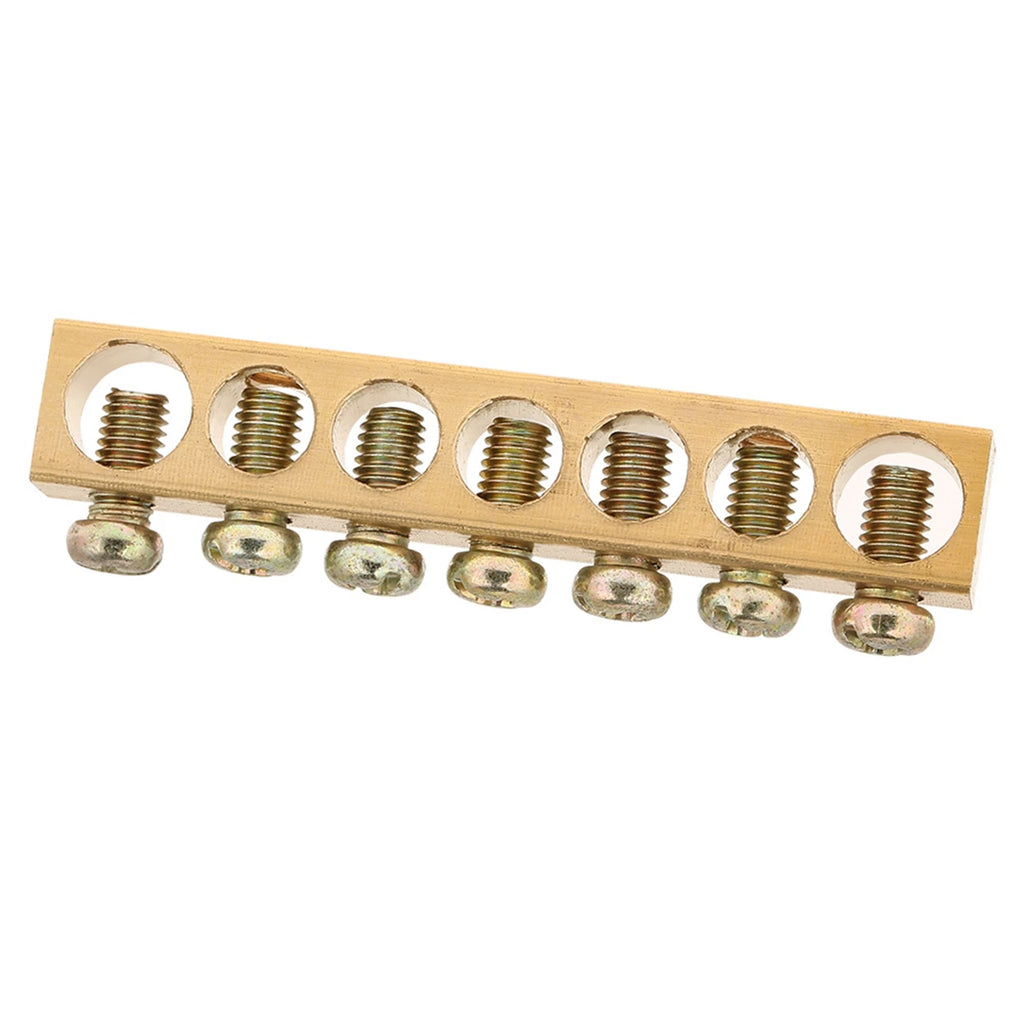 Ground Bar 7‑Hole Electrical Distribution Wire Screw Terminal Brass Ground Neutral Bar Terminal Bar
