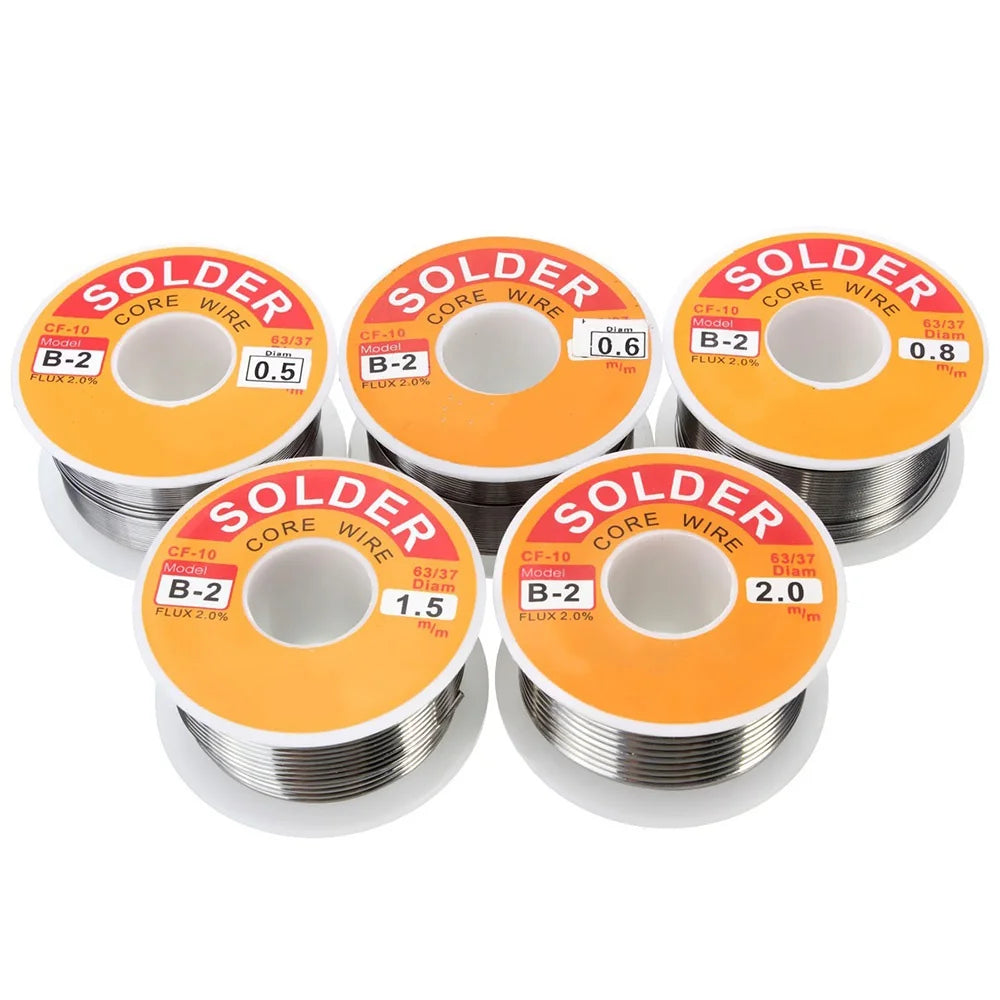 Tin Alloy 63/37 Rosin Core Solder Wire 2% Flux for Electronics Welding Soldering 50g 100g Reel