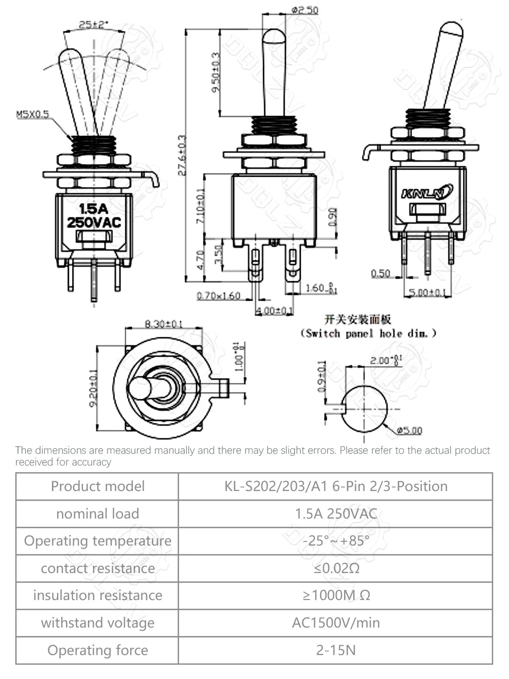 5MM Mini Toggle Switch SMTS-102 250V/1.5A SPDT 3/6 Pin On On 2/3 Position Red Color Stitch Pins SMTS-202 ﻿