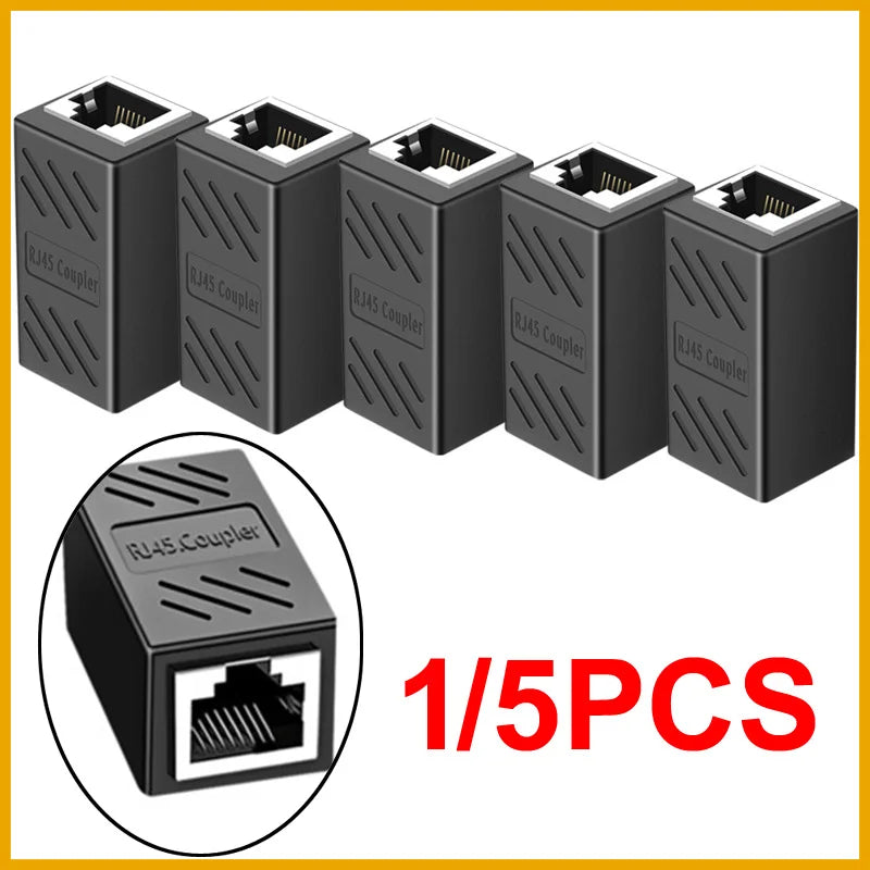 1/5/PCS RJ451000Mbs Coupler Ethernet Cable Coupler LAN Connector Cat7 Cat6 Cat5e Ethernet Cable Extender Adapter Female to Femal