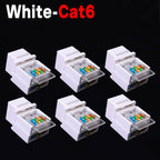 For RJ45 Module Coupler Ethernet Module Female Jack Wall Adapter RJ45 Cat6/Cat5e Ethernet Keystone Jack No Punch-Down Tool-Less