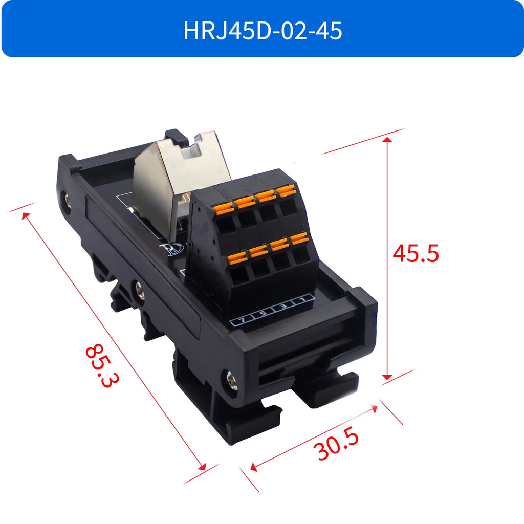 Quick Wiring  Din Rail Mounting Splitter Adapter RJ45 Female To Spring Termianl Block Module RJ45  Breakout Board