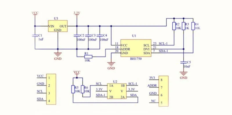 BH1750 Module Light Intensity Illuminance Sensor Module I2C Communication BH1750FVI
