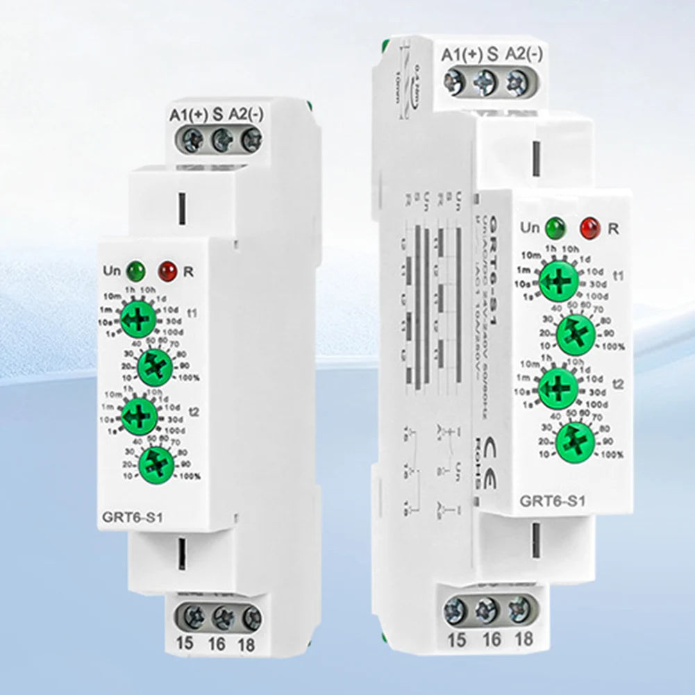 GRT6-S1 Cycle Time Delay Relay 1SPDT 10A Electronic Repeat Relay 0.1s To 100days Plastic Power Tool For Appliances/machinery