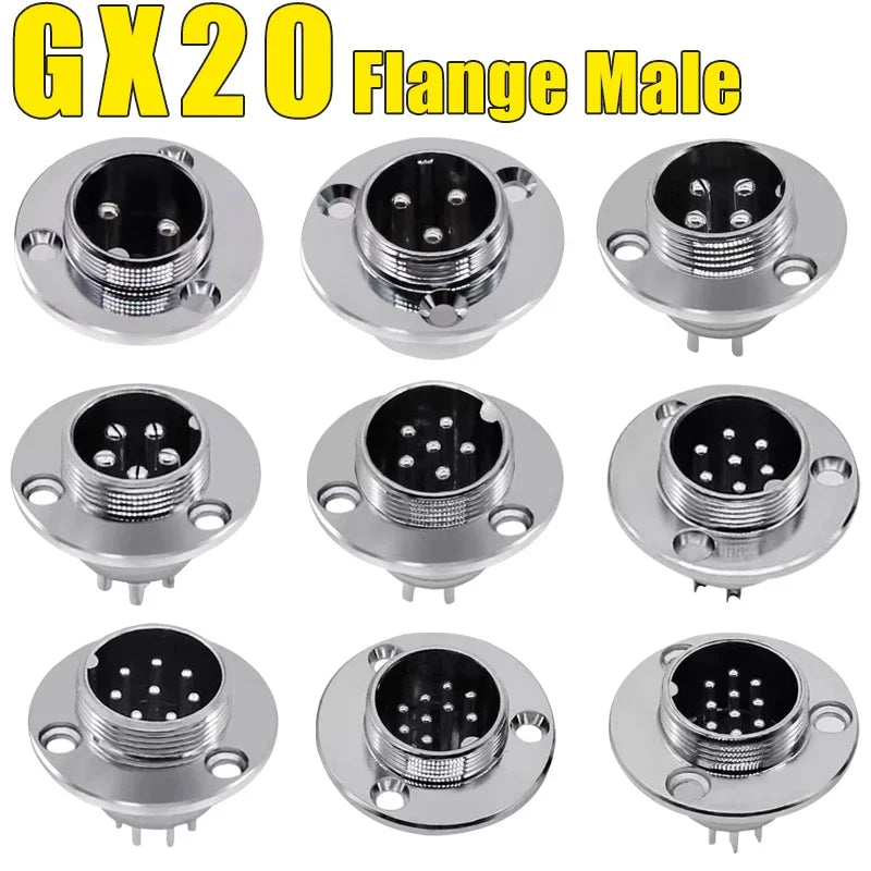 5pcs GX12 GX16 GX20 2 3 4 5 6 7 8 9 10Pin Male Female Butting Wire Cable Circular Aviation Socket Plug Panel Connector