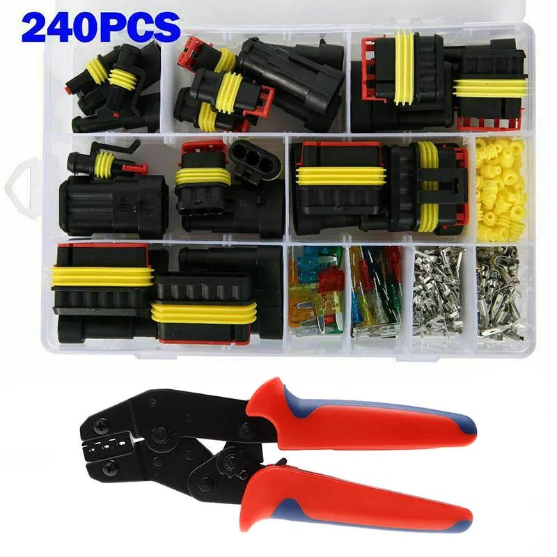 708/408/352/240/296/15pcs HID Waterproof Connectors Car Marine Seal Automotive Electrical Wire Connector Plug Truck Harness