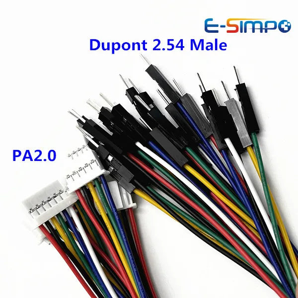 100PCS PA2.0mm PAP2.0 to Dupont 1P 20/30cm Female/Male Wire Position Rectangular Housing Connector 0.079" PAP-04V-S PAP-05V-S