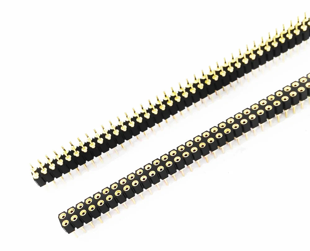 10pcs 1X40P 2.54mm 0.1" Round Hole L10/L11.96 Straight Gold Cuttable Arduino Raspberry pi Breadboard Connector Male Pin Header