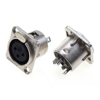1pcs XLR 3Ppin Male Female Socket Plug Microphone Audio Cable Connector 3P Black Silver Copper Contact XLR Metal Plug Panel