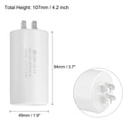 1Pcs CBB60 Run Capacitor 8uF-80uF 450V AC Double Insert 50/60Hz Cylinder White for Air Compressor Water Pump Motor