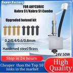 Upgraded Hotend For Kobra S1 /S1Combo 24V 50W Hot end For Anycubic Kobra S1 Thermistor&Heater For Kobra S1 Hardened Steel Nozzle