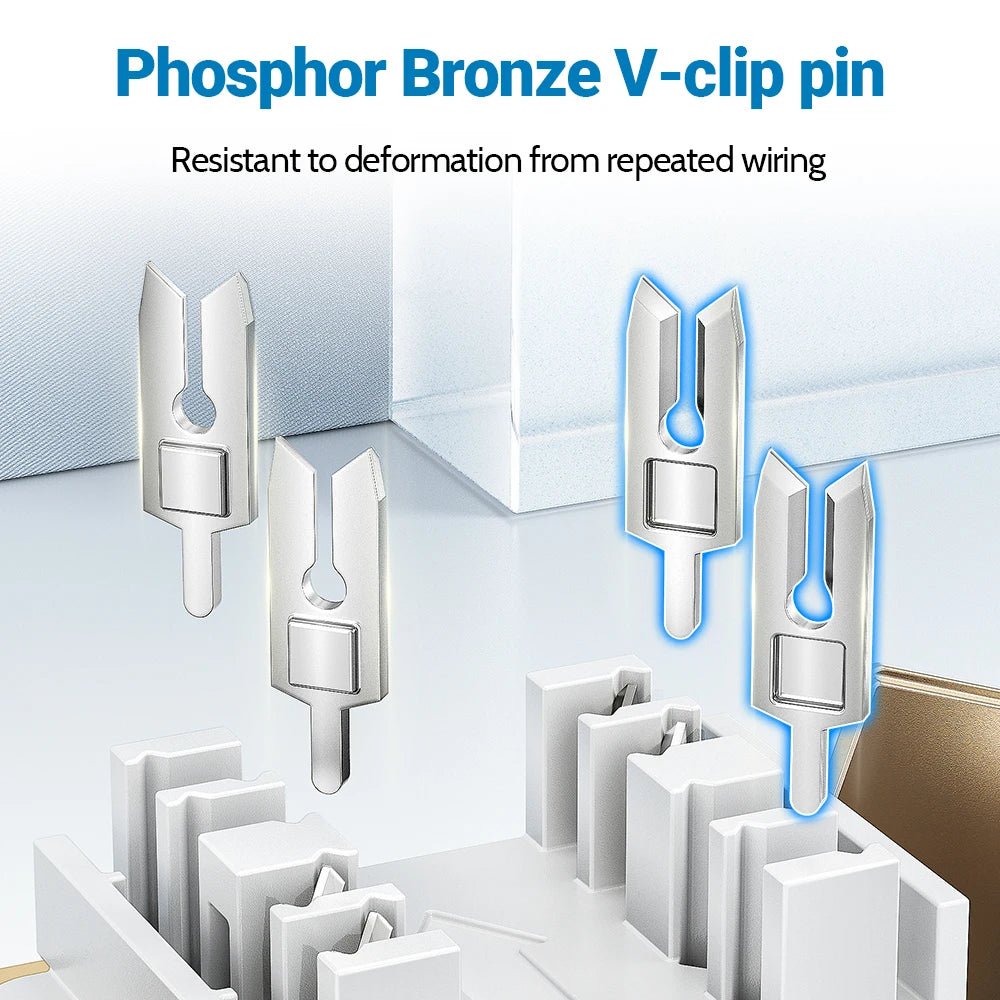 AMPCOM Pro+ Cat7/6A/6 Shielded Keystone Jack Zinc Alloy Toolless RJ45 Connector with 50u Gold Plated Pins for High-Speed Network