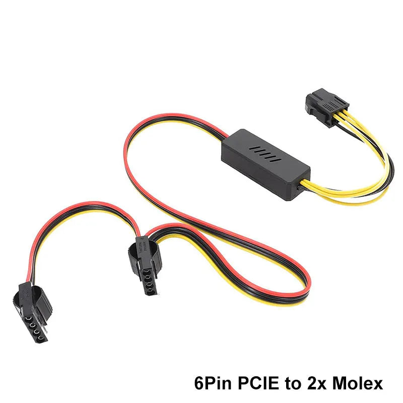 Angitu Adapter 6Pin GPU to Sata/Molex Hard Drive Cable 12V to 5V PCIE to 1x2x3x4xSATA Hard Drive Cable Molex 4PIN