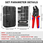 Box SN-58B 1550PCS Terminals Crimping Tool Kit 2.54mm Pitch Dupont Connectors Crimper Non-insulated Open Barrel Crimping Plier