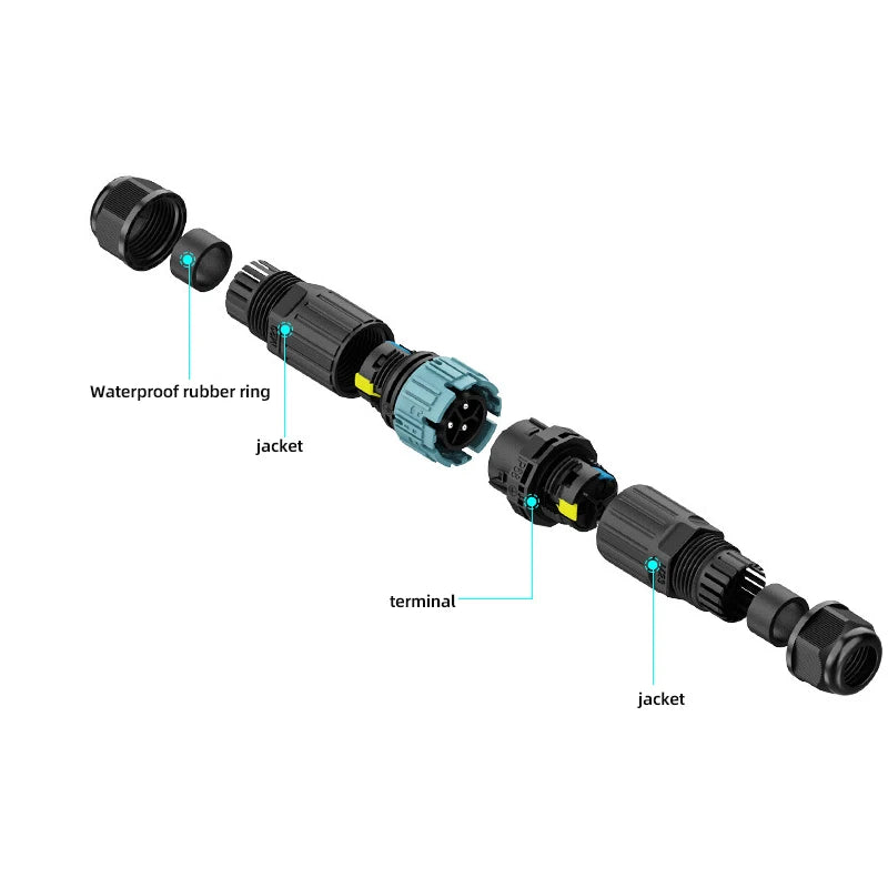P23 quick connection waterproof connector IP68 waterproof connector male and female aviation plug LED adapter cable connection