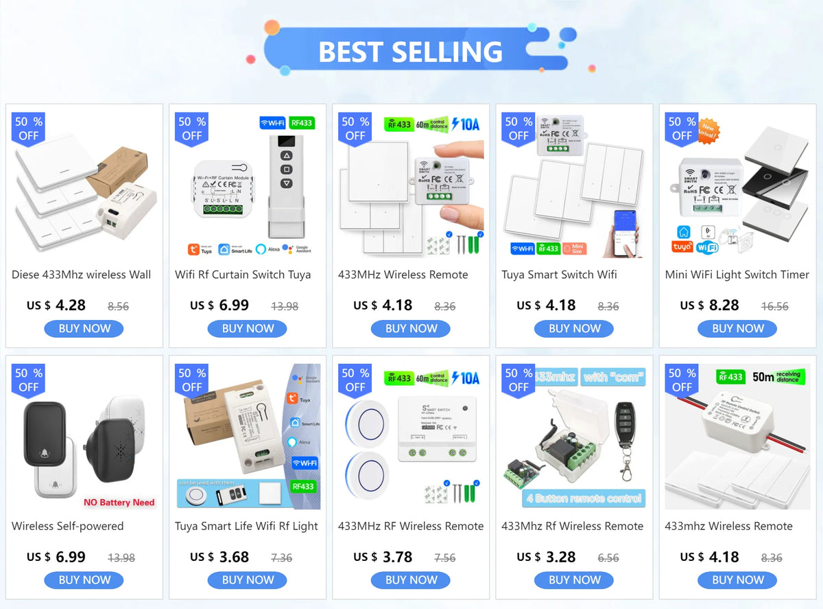 Diese 86 Switch Panel ON/OFF Touch Switch Wireless Light Switch 433Mhz Remote Control ,AC 85V~240V 10A Interruptor for Lighting