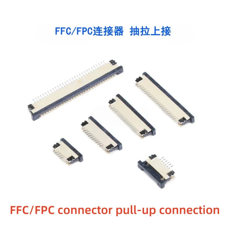 5pcs/10pcs FPC FFC socket Connector 0.5mm 1mm Pitch Flat Cable Flip bottom connection 4/5/6/8/10/12/14/16/20/22/24/30/34/40/50P