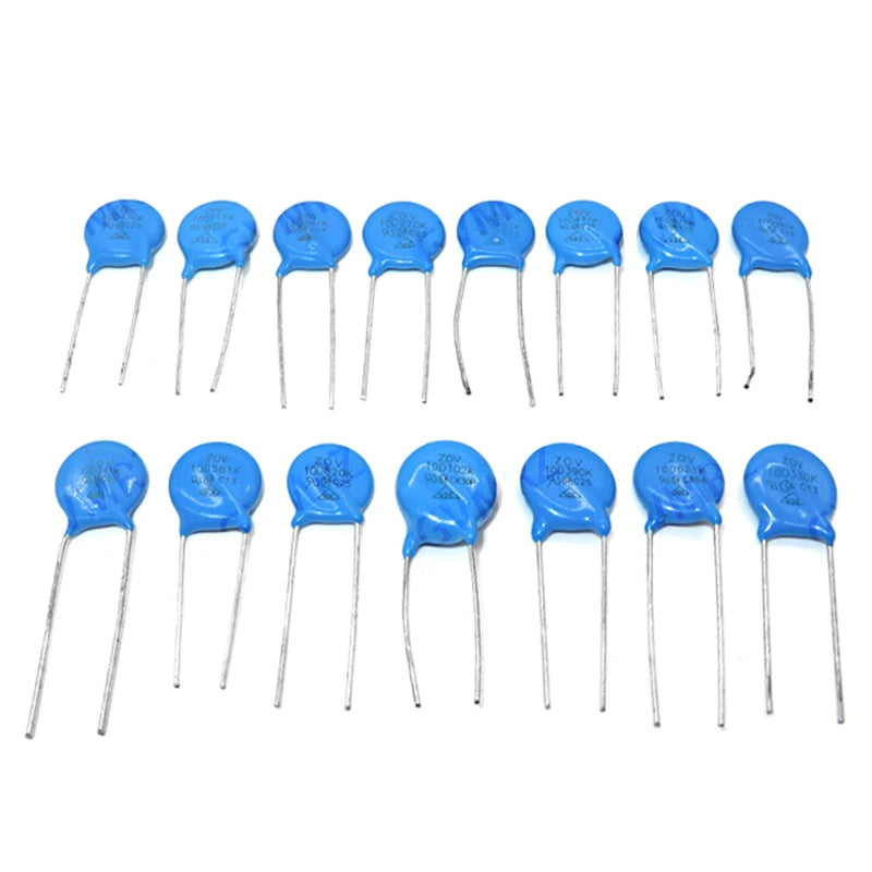 10PCS MOV Metal Oxide Varistor DIP Type 07D 10D 14D 20D Series Assorted Models for Electronic Circuit Use 621K 680K 681K 821K