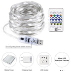 5M/10M/15M/20M RGBIC USB Sting Light Bluetooth APP DIY LED Fairy Lights Garland Decoration for Christmas Wedding Birthday Party