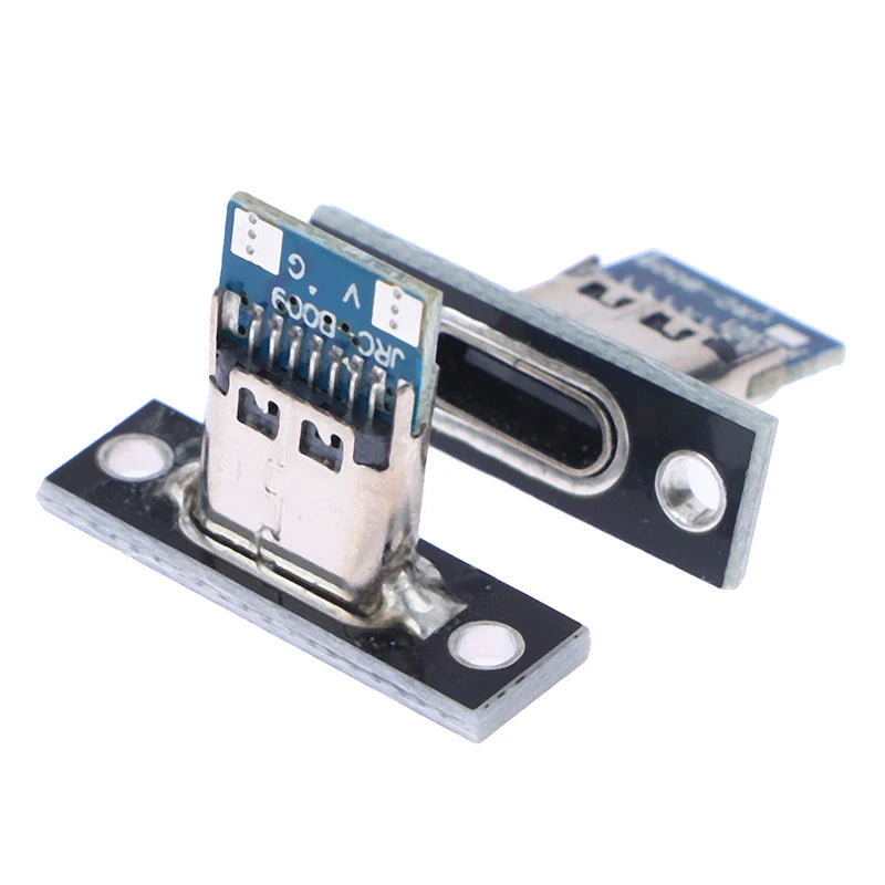 10pcs USB 3.1 Type C Socket With Screw Fixing Plate Type-C USB Jack 3.1 Type-C 2Pin 4Pin Female Connector Jack Charging Port