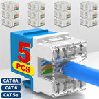 RJ45 Cat6/5e/6A Slim Profile Keystone Jack 90-Degree Ethernet Punch Down Keystone Jack Compatible Patch Panel and Wall Plate