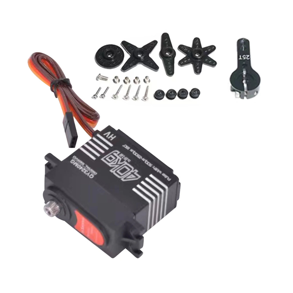 40KG Digital Servo Waterproof Large Torque Metal Gear 180° with 25T Servo Arm Digital Servo Kit for 1/8 1/10 RC Car RC Robot