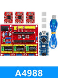 3DV4 CNC Shield V4 + Nano 3.0 + 3pcs DRV8825 Reprap Stepper Drivers Set For Arduino
