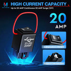 MICTUNING 9038A 12V Relay Bypass Switch Kit with Current Loop, 6-Piece, Fuel Pump Relay Bypass Main Switch, Diagnostic Test Tool