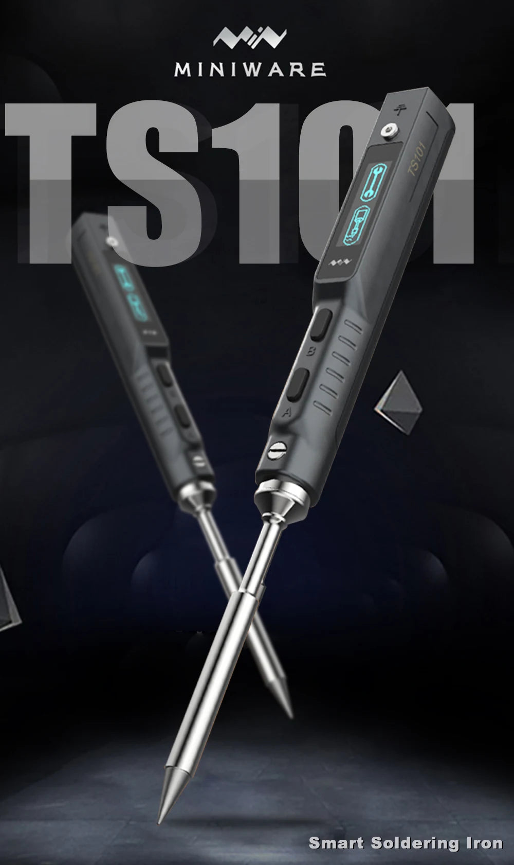 Miniware TS101 Soldering Iron Electric 65W Temperature Programmed LCD New Upgraded TS100 With Soldering Tip Set
