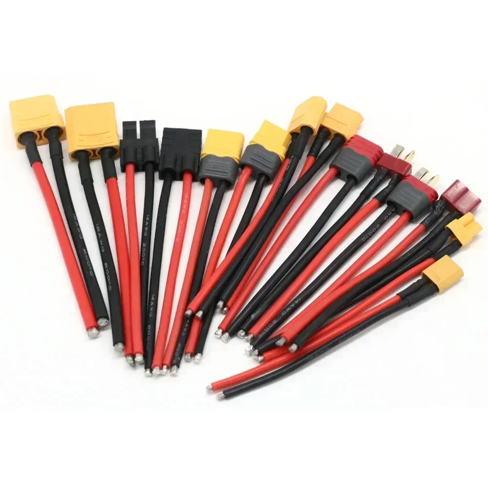 1 pair XT60 XT30 XT90 T Plug Male Female Connector with 10CM Wire, 12/14/16AWG Silicone Cable for RC Lipo Battery