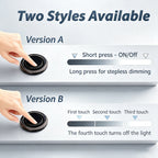 12V 24V Touch Switch,Stepless Dimmable/3‑Step Dimmable,10mm Hole,Capacitive Sensor Light Switch for LED Strip,Marine,silvery