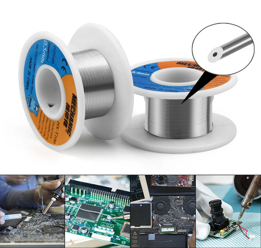 MECHANIC HX-T100 55g Mild Rosin Core 183℃ Melting Point 0.2mm-1.2mm High Purity Solder Wire Welding Flux for PCB repair