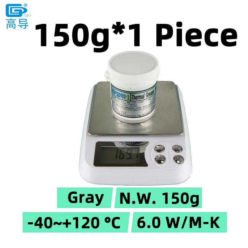 GD900 GD007 GD-3 Thermal Conductive Grease Net Weight 150 Grams Gray Paste Plaster Heat Sink Compound for Computer CPU GPU CN150