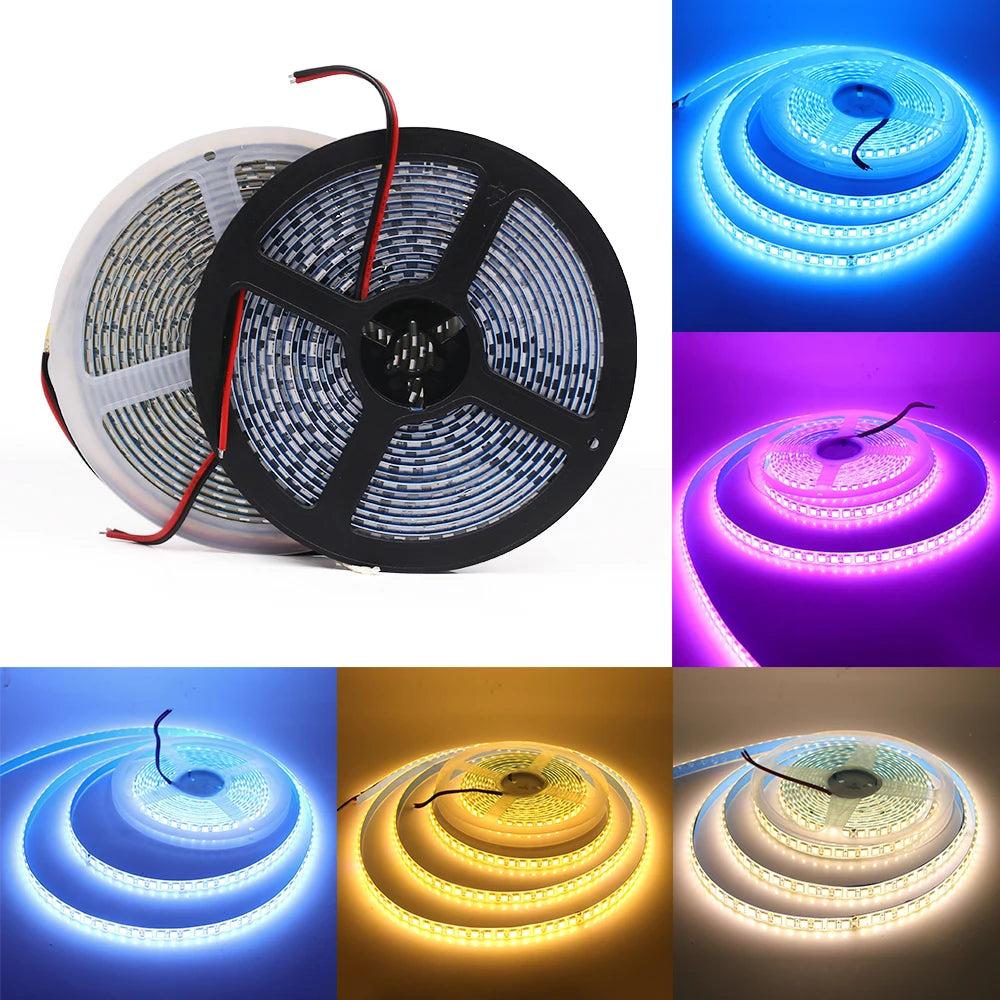 DC12V LED Strip 5050 5054 2835 240LEDs/m High Bright Flexible LED Rope Ribbon Tape Light Lamp Warm White / Cold White 5m