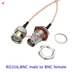 RG316 RG-316 BNC To BNC Female Male Right Angle Connector Adapter for Video Pigtail Jumper Extension RG316 Low Loss 50Ohm Copper