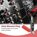 4mm Banana Plugs Stackable Connectors for Speaker Wire 4MM Banana Plug Male Audio Speaker Jack Amplifier Terminal Adapters