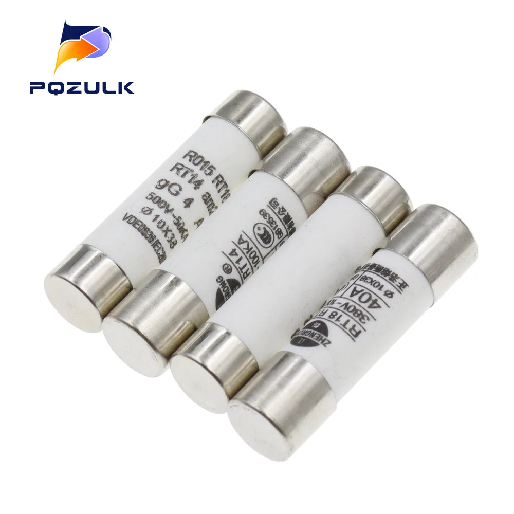 5PCS Fast blow Ceramic Fuse 10X38MM Fuse 380V/500V 1A 2A 3A 4A 5A 6A 8A 10A 16A 20A 25A 32A 40A 50A