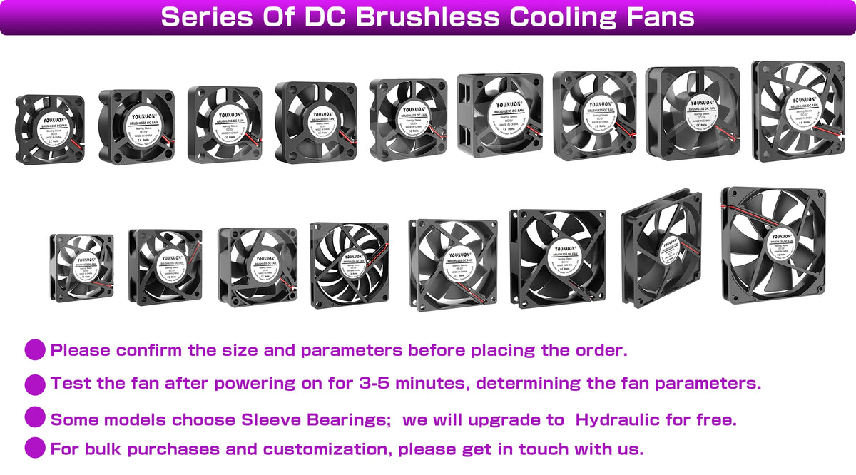 4010 12025 8010 30mm dc 5V 12V 24V Cooling Fan Brushless Motor Case 40MM 50MM 60MM 70MM 80MM 90MM 120MM for 3D print 2PIN