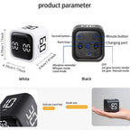 Adjustable Cube Timer - 5/10/30/60 Minute Countdowns, Settings - Pause, Resume, Silent, Vibrate & Sound Alarm for Work, Study