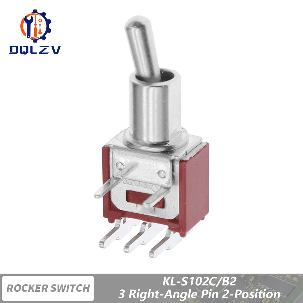 5MM Mini Toggle Switch SMTS-102 250V/1.5A SPDT 3/6 Pin On On 2/3 Position Red Color Stitch Pins SMTS-202 ﻿