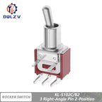 5MM Mini Toggle Switch SMTS-102 250V/1.5A SPDT 3/6 Pin On On 2/3 Position Red Color Stitch Pins SMTS-202 ﻿