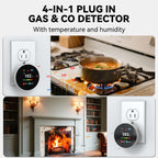 Combination Gas&Carbon Monoxide Detector 4-in-1 Natural Gas Leak&CO Alarm with Temperature&Humidity for Home security protection