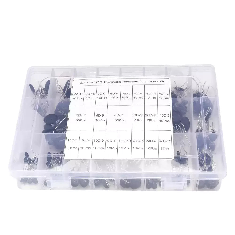 200PCS 22values NTC thermistor negative temperature kit 2.5D-11 3D-9 3D-15 5D-5 5D-9 5D-11 5D-13 5D-15 8D-9 8D-15 10-5 10D-7